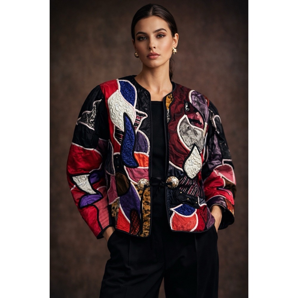 Vintage Judith Roberts "La Colección" Wearable Art Patchwork Jacket Mexico S/M